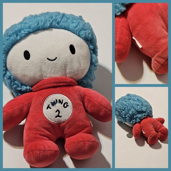 Universal Studios Dr. Seuss Thing 1 and 2 Plushes and Thing 2 Hat Lot of 3 - Picture 4 of 11